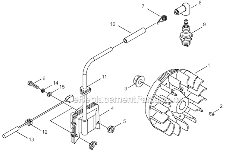 Flywheel, Ignition Coil Diagram and Parts List for C35 9014161-9099999 Shindaiwa Brush Cutter