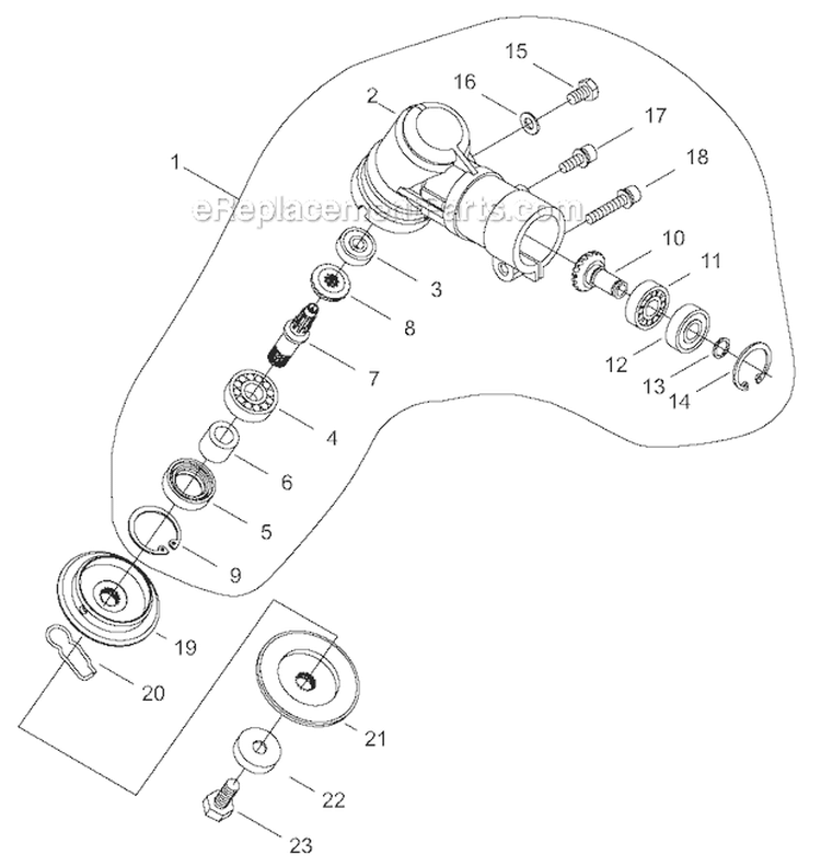 Gear Case Diagram and Parts List for C35 9014161-9099999 Shindaiwa Brush Cutter