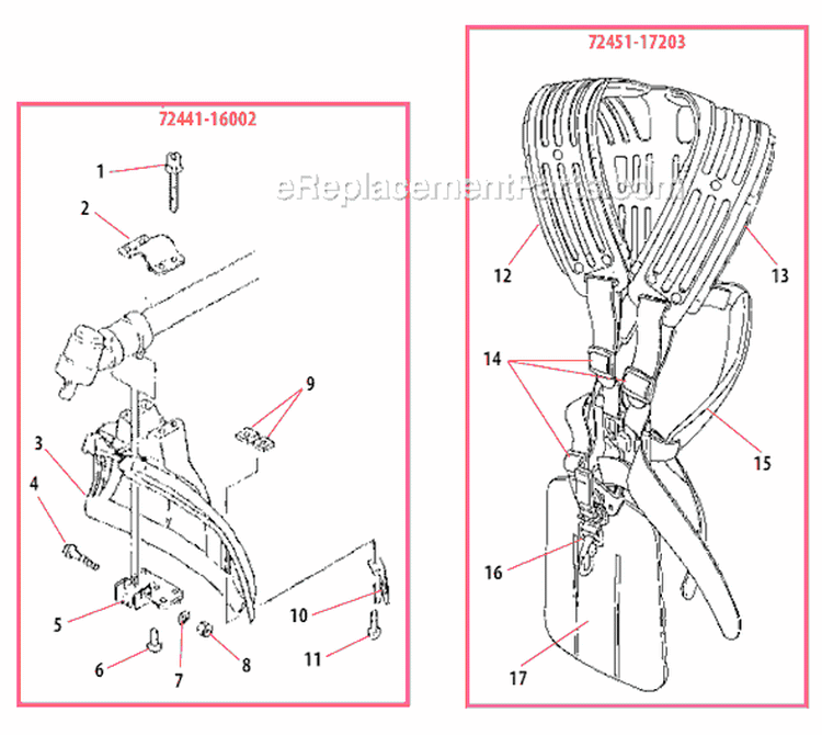 Page K Diagram and Parts List for C35  Shindaiwa Brush Cutter