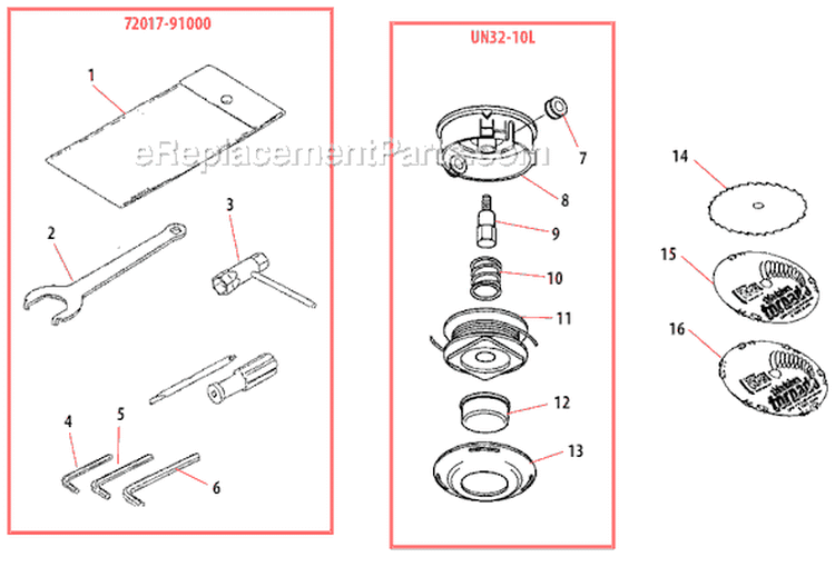 Page L Diagram and Parts List for C35  Shindaiwa Brush Cutter