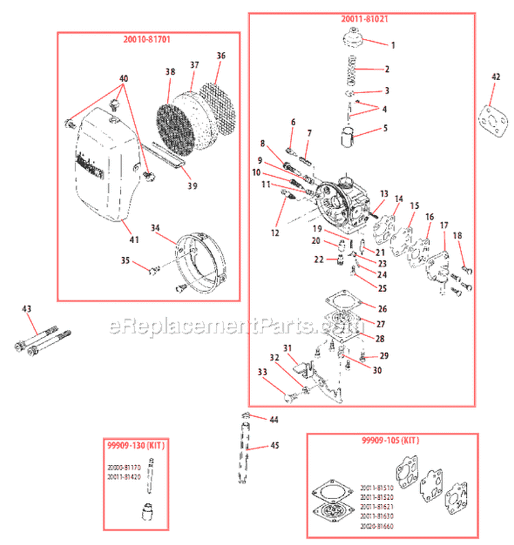 Page M Diagram and Parts List for C35  Shindaiwa Brush Cutter