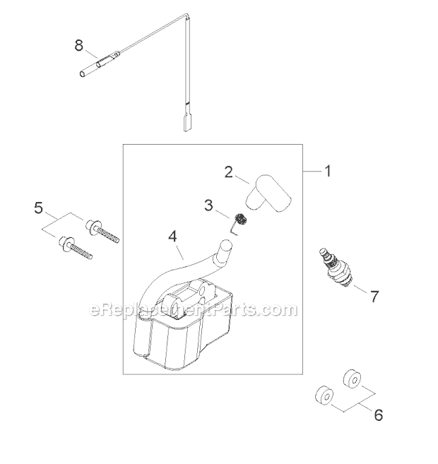 Ignition Diagram and Parts List for PS344 T15513001001-T15513999999 Shindaiwa Power Broom