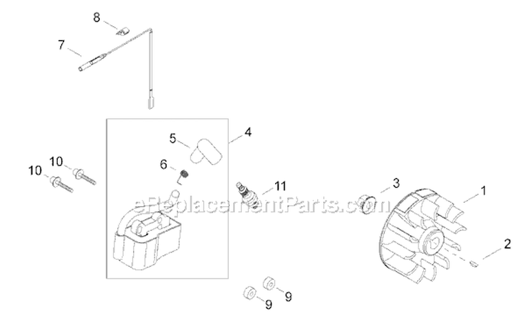Page H Diagram and Parts List for CT2510  Shindaiwa Cultivator