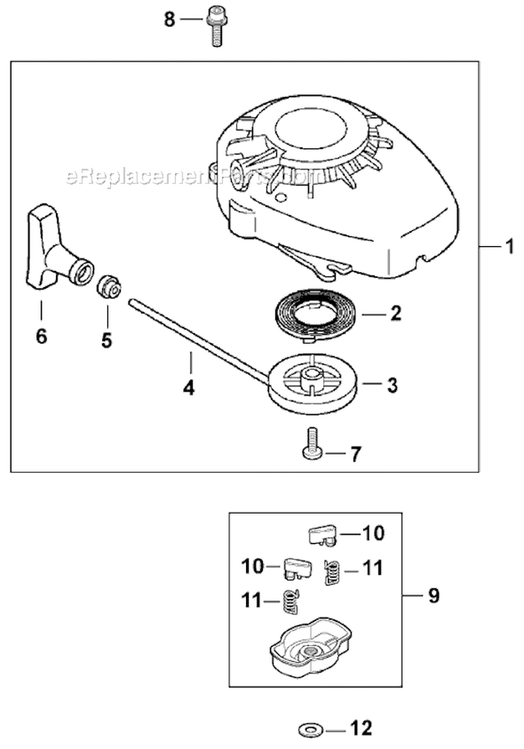 Page G Diagram and Parts List for DH212 S78311001001 - S78311999999 Shindaiwa Hedge Trimmer