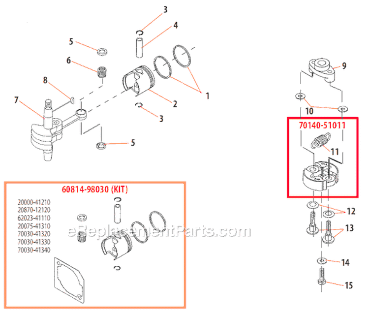 Page D Diagram and Parts List for DH231  Shindaiwa Hedge Trimmer