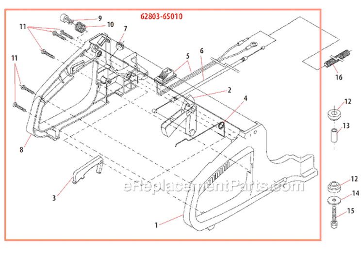 Page H Diagram and Parts List for DH231  Shindaiwa Hedge Trimmer
