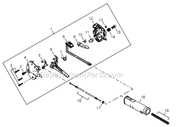 Page M Diagram and Parts List for PS344 T15312001001 - T15312999999 Shindaiwa Power Broom