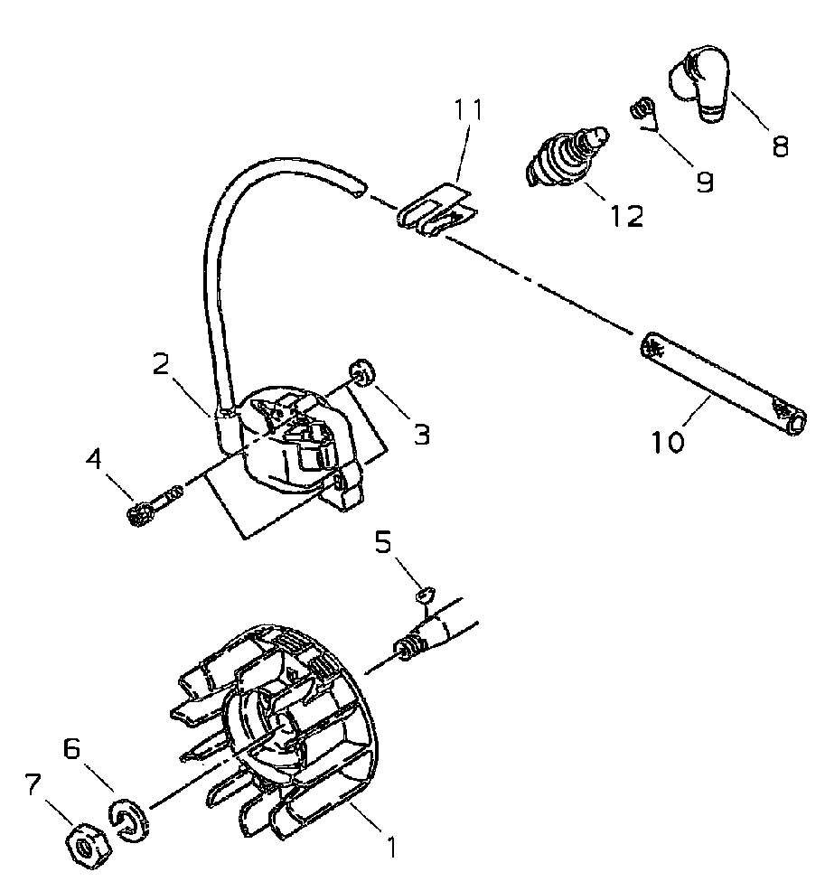 Flywheel / Ignition Coil Diagram and Parts List for 360EMC 20001001 - 20999999 Shindaiwa Chainsaw