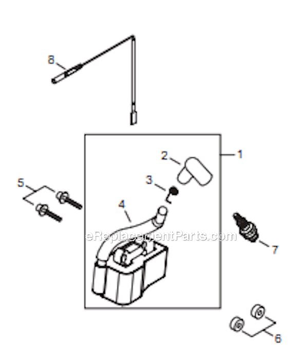 Page E Diagram and Parts List for PS344 T15411001001 - T15411999999 Shindaiwa Power Broom
