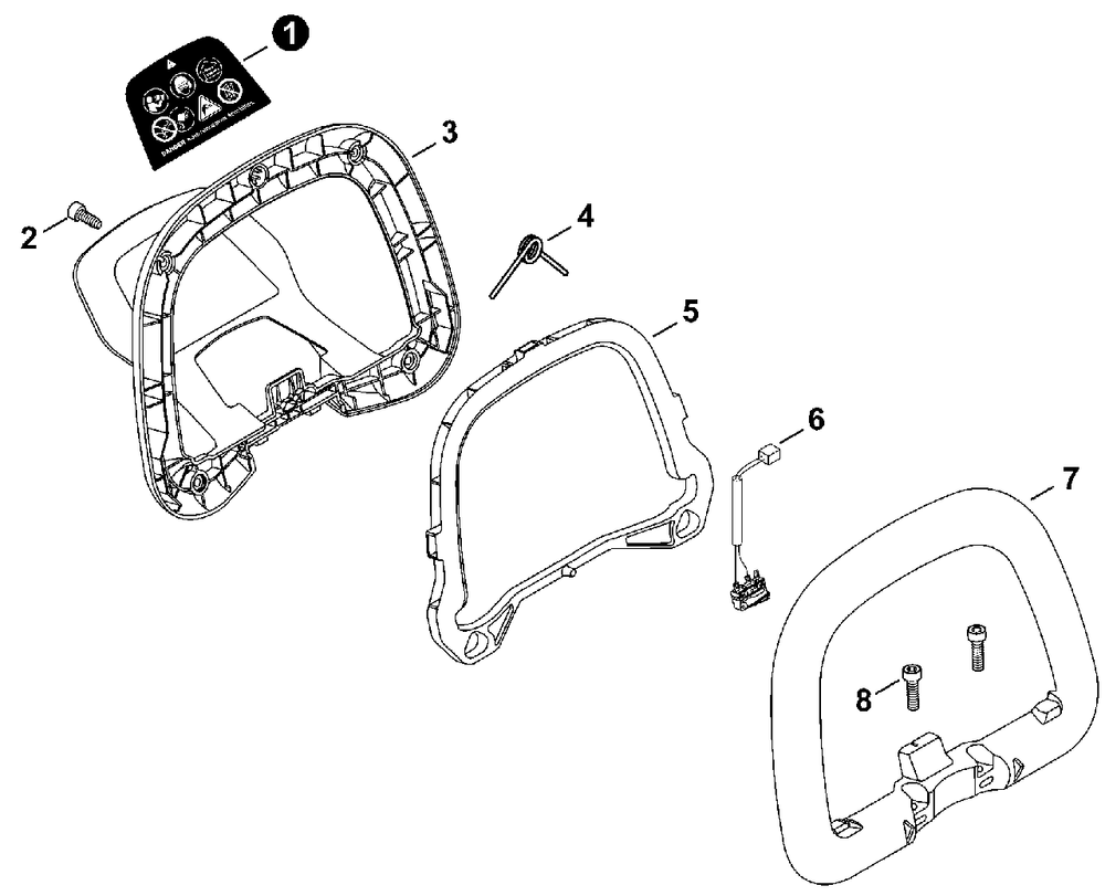 Handle - Support Diagram and Parts List for DH2000W T91700001001 - T91700999999 Shindaiwa Hedge Trimmer