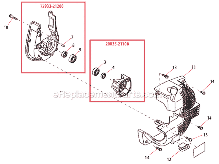 Page B Diagram and Parts List for EB240S  Shindaiwa Leaf Blower / Vacuum