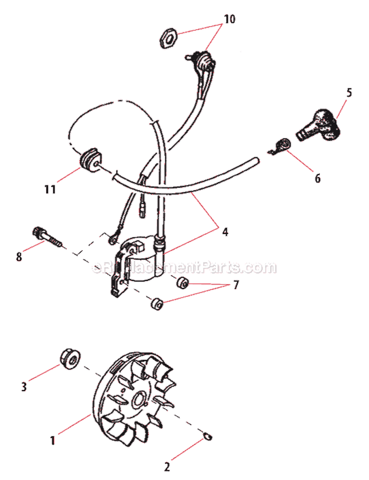 Page E Diagram and Parts List for EB240S  Shindaiwa Leaf Blower / Vacuum