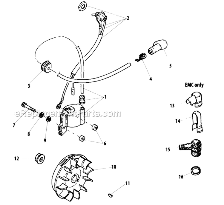 Flywheel Diagram and Parts List for EB240  Shindaiwa Leaf Blower / Vacuum