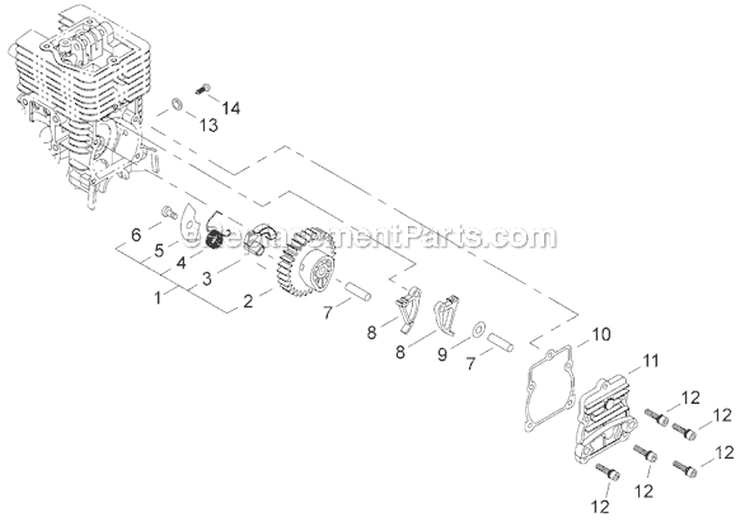 Page E Diagram and Parts List for EB2510  Shindaiwa Leaf Blower / Vacuum