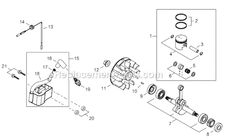 Page C Diagram and Parts List for EB254 T10812001001 - T10812999999 Shindaiwa Leaf Blower / Vacuum