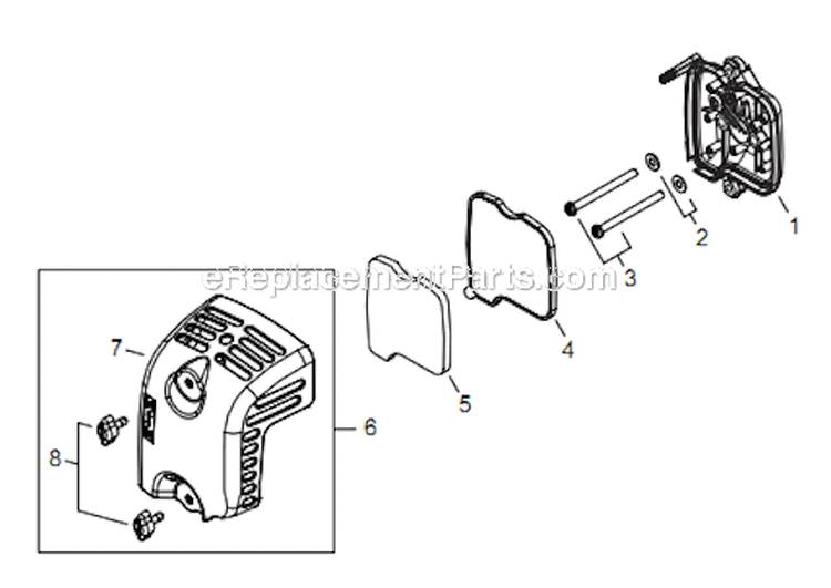 Page H Diagram and Parts List for EB254 T10812001001 - T10812999999 Shindaiwa Leaf Blower / Vacuum