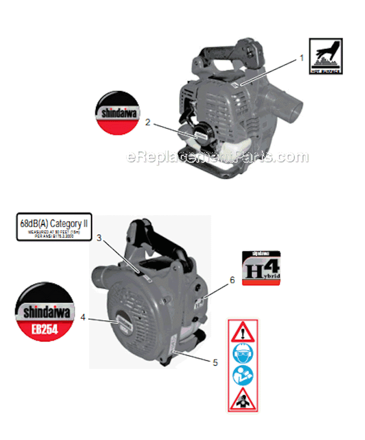 Page L Diagram and Parts List for EB254 T10911001001 - T10911999999 Shindaiwa Leaf Blower / Vacuum