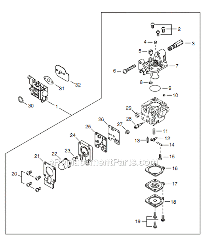 Page G Diagram and Parts List for EB254 T10911001001 - T10911999999 Shindaiwa Leaf Blower / Vacuum