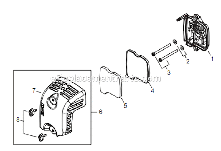 Page H Diagram and Parts List for EB254 T10911001001 - T10911999999 Shindaiwa Leaf Blower / Vacuum