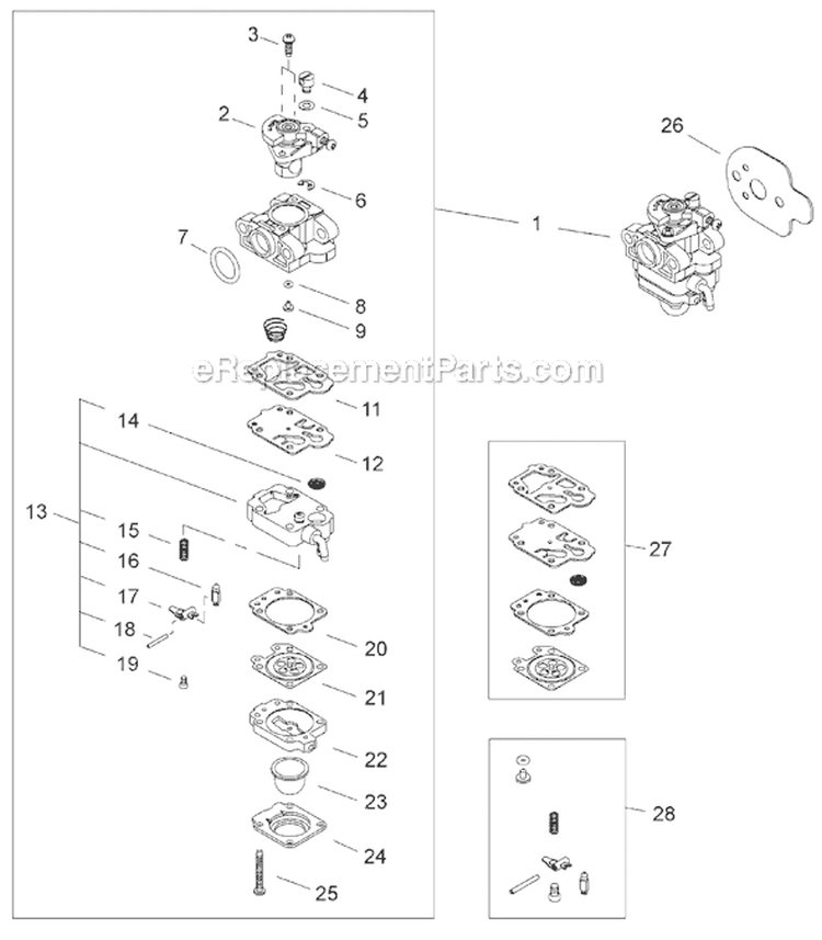 Page J Diagram and Parts List for EB3410  Shindaiwa Leaf Blower / Vacuum