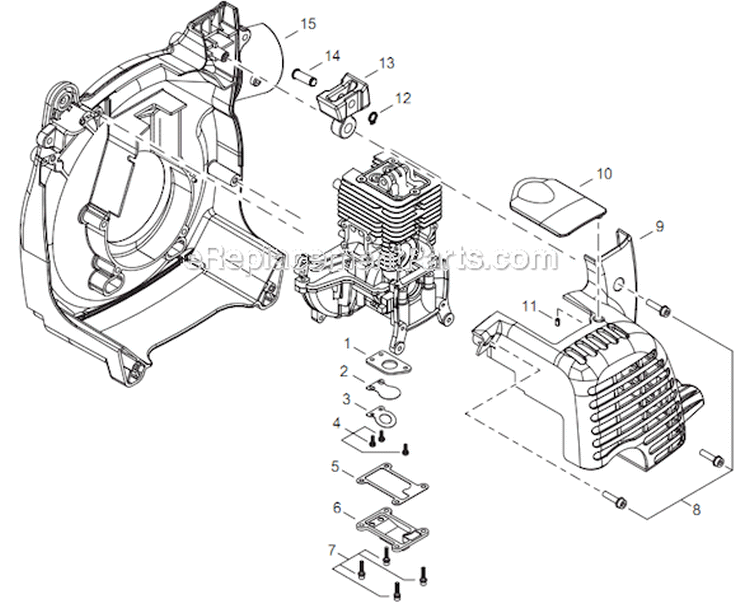 Page B Diagram and Parts List for EB344 T15612001001 - T15612999999 Shindaiwa Leaf Blower / Vacuum