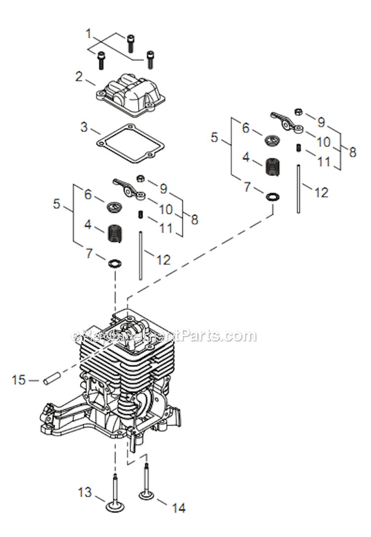 Page E Diagram and Parts List for EB344 T15612001001 - T15612999999 Shindaiwa Leaf Blower / Vacuum
