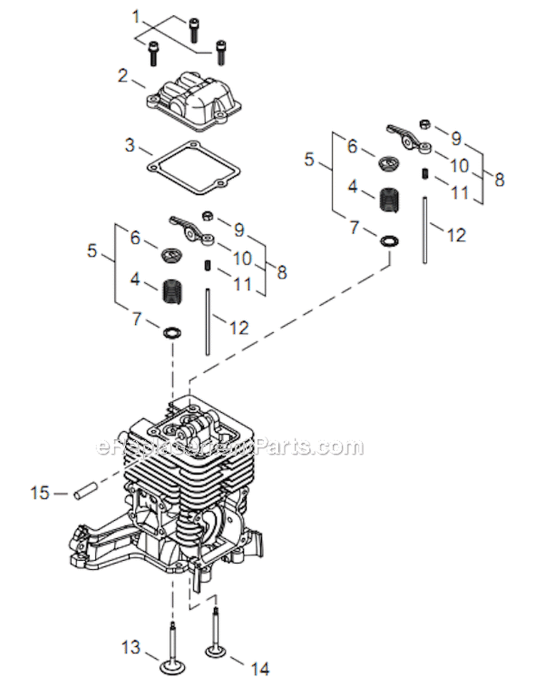 Page E Diagram and Parts List for EB344 T15711001001 - T15711999999 Shindaiwa Leaf Blower / Vacuum