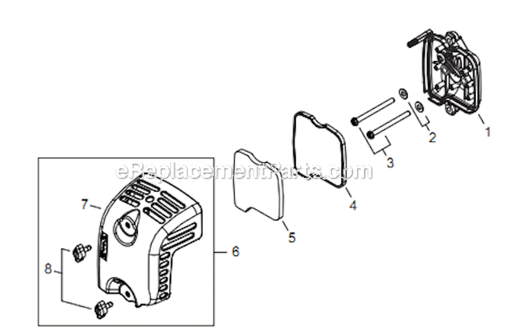 Page H Diagram and Parts List for EB344 T15711001001 - T15711999999 Shindaiwa Leaf Blower / Vacuum