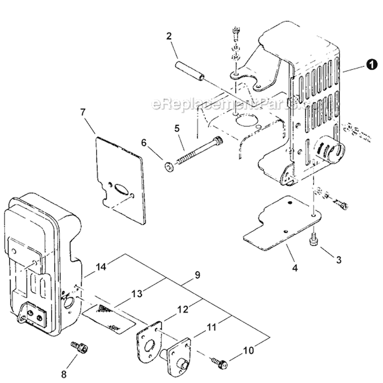Exhaust Diagram and Parts List for EB45  Shindaiwa Leaf Blower / Vacuum