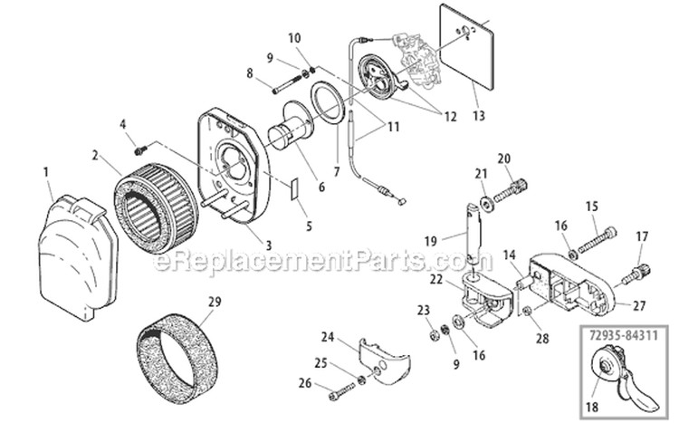 Page K Diagram and Parts List for EB480  Shindaiwa Leaf Blower / Vacuum