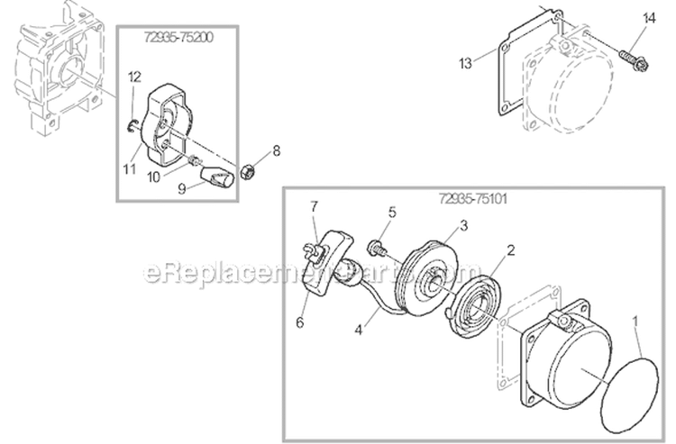 Page F Diagram and Parts List for EB500  Shindaiwa Leaf Blower / Vacuum