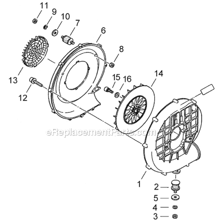Page K Diagram and Parts List for EB501  Shindaiwa Leaf Blower / Vacuum