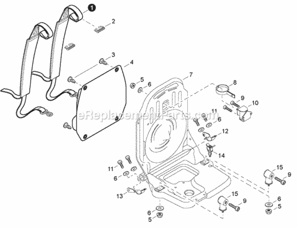 Backpack_Frame_Harness Diagram and Parts List for EB633RT P39012001001 - P39012999999 Shindaiwa Leaf Blower / Vacuum