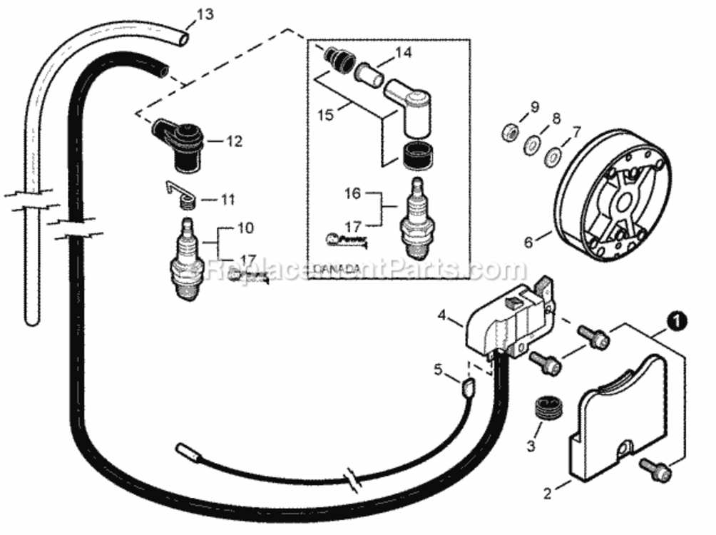 Ignition_Flywheel Diagram and Parts List for EB633RT P39012001001 - P39012999999 Shindaiwa Leaf Blower / Vacuum