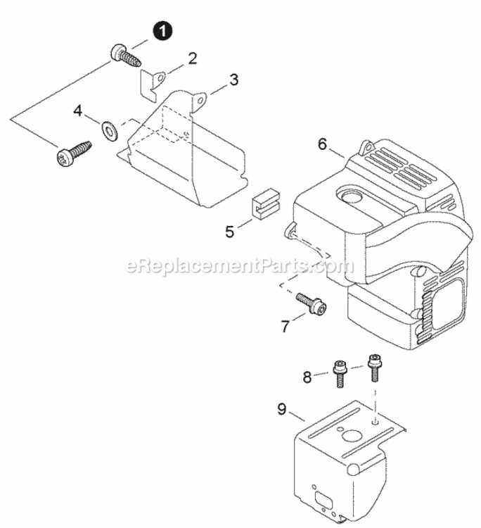 Engine_Cover Diagram and Parts List for EB633RT P39111001001 - P39111999999 Shindaiwa Leaf Blower / Vacuum