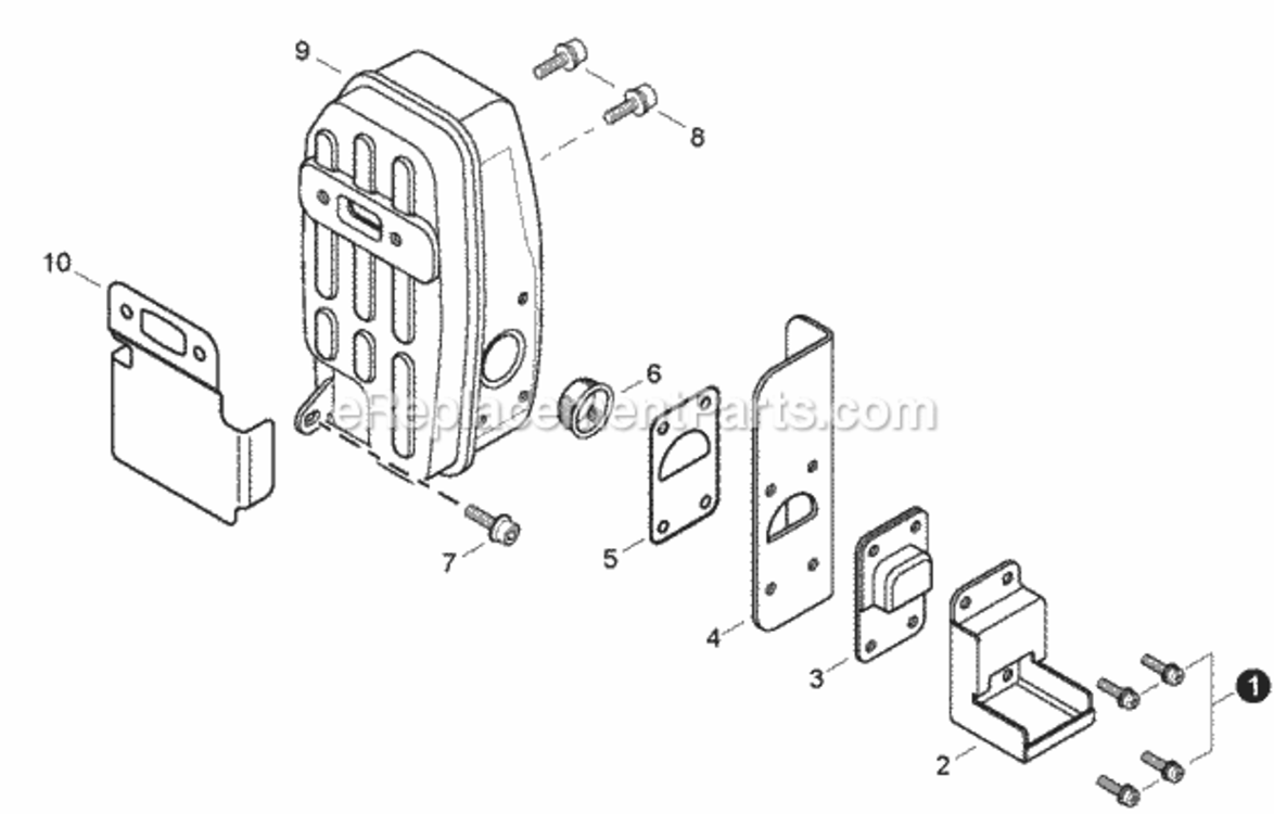 Exhaust Diagram and Parts List for EB633RT P39213001001 - P39213999999 Shindaiwa Leaf Blower / Vacuum