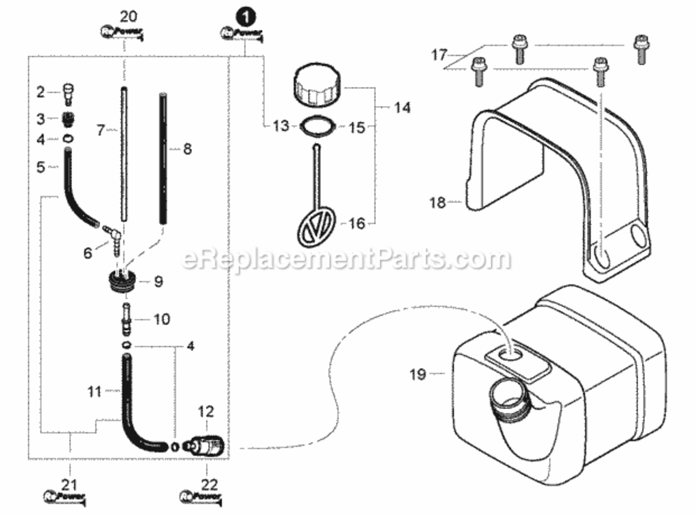 Fuel_System Diagram and Parts List for EB633RT P39213001001 - P39213999999 Shindaiwa Leaf Blower / Vacuum