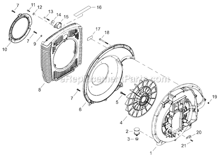 Page L Diagram and Parts List for EB802RT  Shindaiwa Leaf Blower / Vacuum