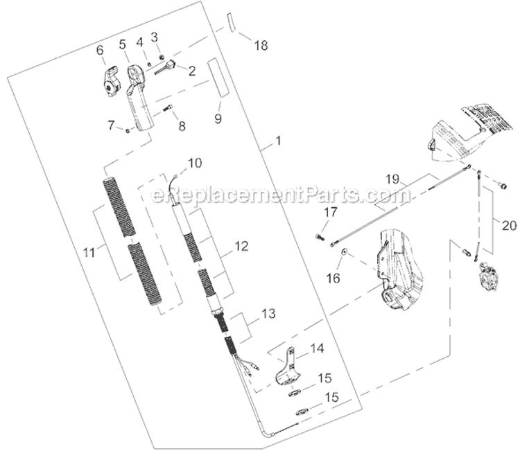 Page J Diagram and Parts List for EB802  Shindaiwa Leaf Blower / Vacuum