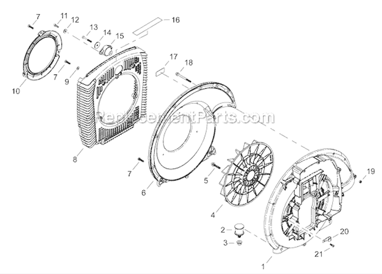 Page L Diagram and Parts List for EB802  Shindaiwa Leaf Blower / Vacuum