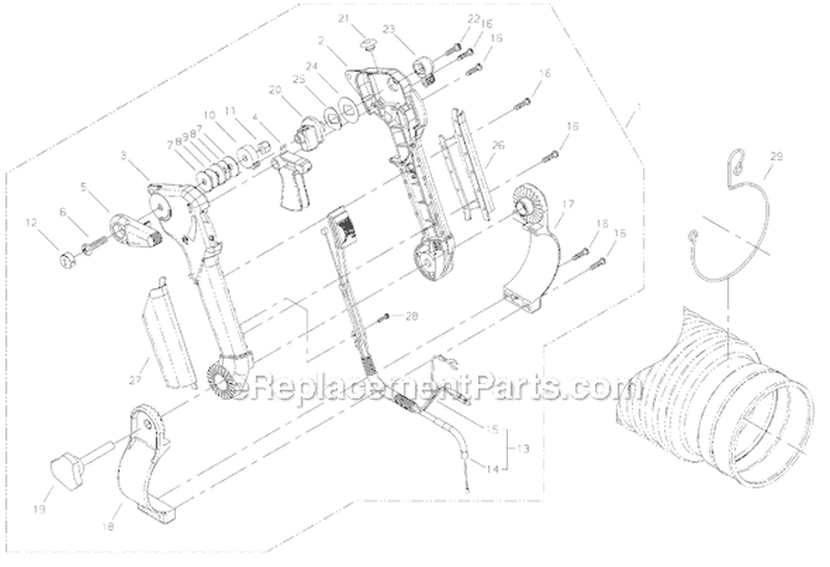 Page J Diagram and Parts List for EB8510  Shindaiwa Leaf Blower / Vacuum
