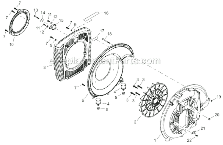 Page O Diagram and Parts List for EB8520RT  Shindaiwa Leaf Blower / Vacuum