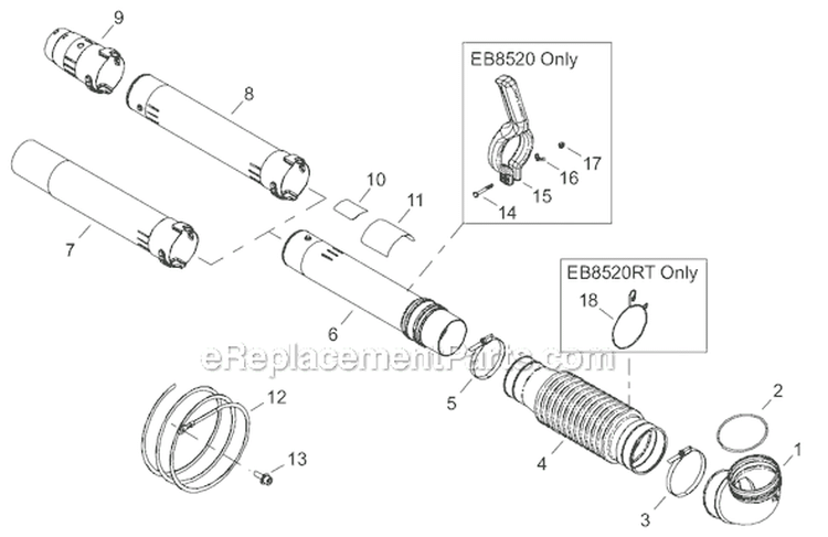 Page N Diagram and Parts List for EB8520  Shindaiwa Leaf Blower / Vacuum