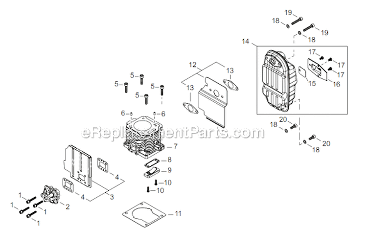 Page A Diagram and Parts List for EB854RT T14412001001 - T14412999999 Shindaiwa Leaf Blower / Vacuum