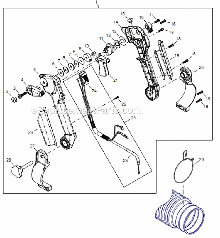 Page K Diagram and Parts List for EB854RT T14412001001 - T14412999999 Shindaiwa Leaf Blower / Vacuum