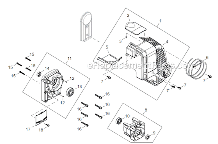 Page B Diagram and Parts List for EB854RT T14412001001 - T14412999999 Shindaiwa Leaf Blower / Vacuum