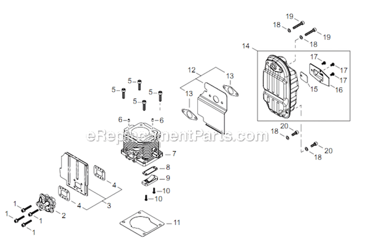 Page A Diagram and Parts List for EB854RT T14511001001 - T14511999999 Shindaiwa Leaf Blower / Vacuum