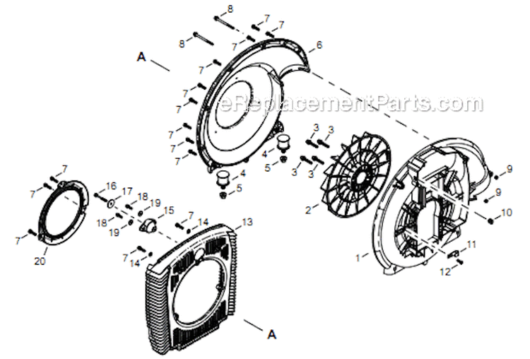 Page L Diagram and Parts List for EB854RT T14511001001 - T14511999999 Shindaiwa Leaf Blower / Vacuum
