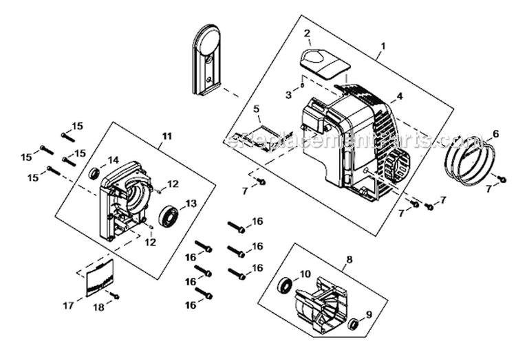 Page B Diagram and Parts List for EB854RT T14511001001 - T14511999999 Shindaiwa Leaf Blower / Vacuum