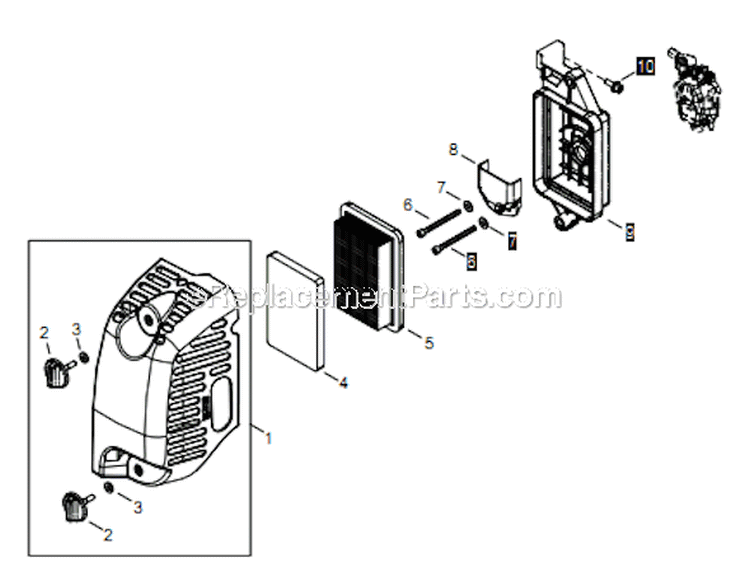 Page I Diagram and Parts List for EB854RT T14511001001 - T14511999999 Shindaiwa Leaf Blower / Vacuum